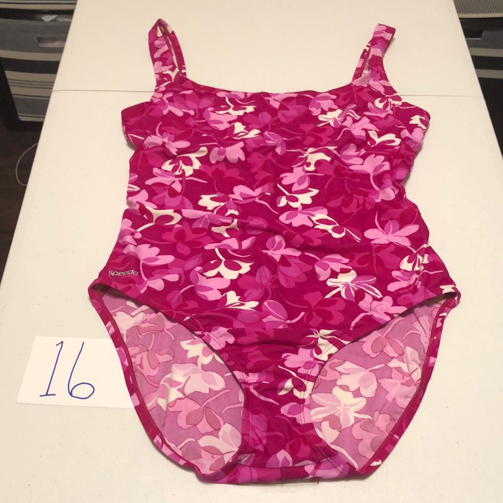 Speedo Pink Floral Women's One Piece Swimsuit